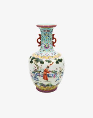 home product -A Famille-Rose ‘Boys at Play’ Vase with Ruyi Handles